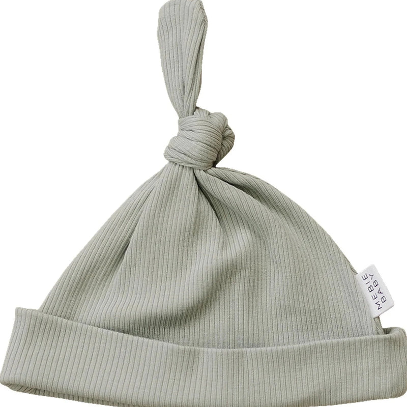 Organic Ribbed Newborn Knot Hat