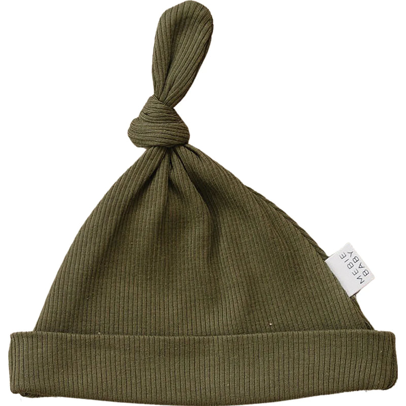 Organic Ribbed Newborn Knot Hat