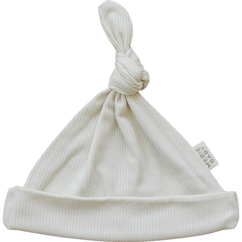 Organic Ribbed Newborn Knot Hat